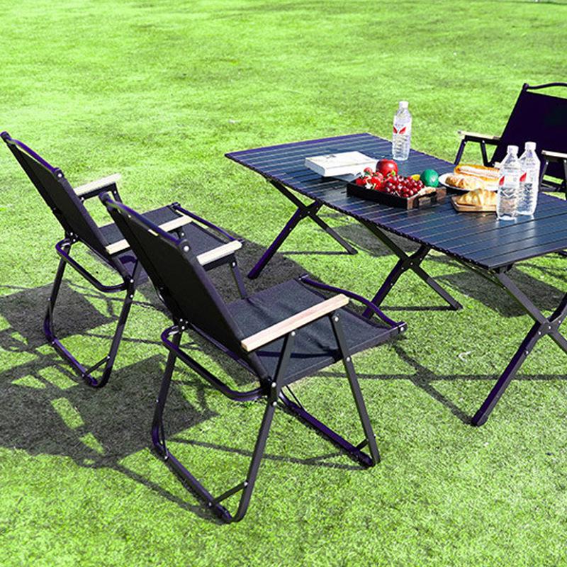 Minimalist Portable Carbon Steel Folding Chair for Outdoor Camping and Picnics