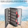 Double Side Fishing Tackle Box Wood Shrimp Case Bait Lure Storage Tool with 10 Compartments