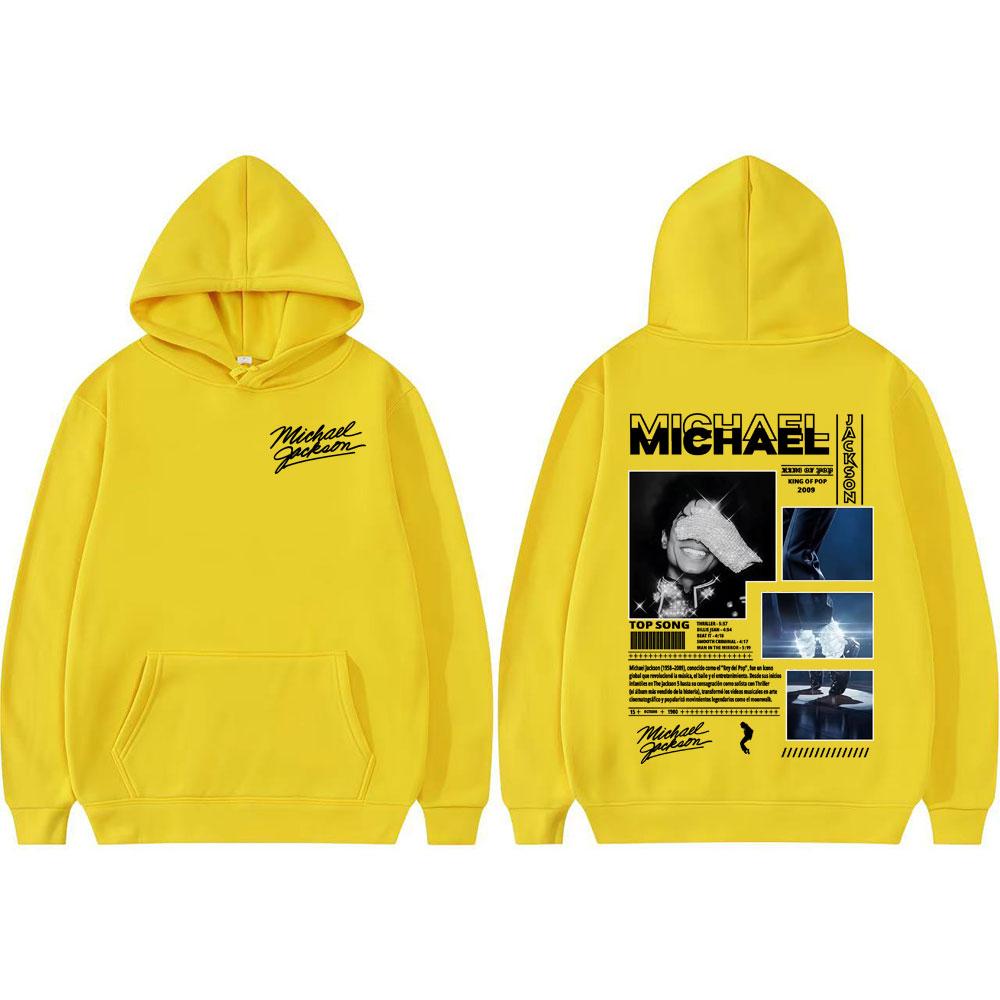 Michael Jackson Re del Pop Felpe con Cappuccio Tour Mondiale Uomo Donna Moda Felpa con Cappuccio Oversize Classica