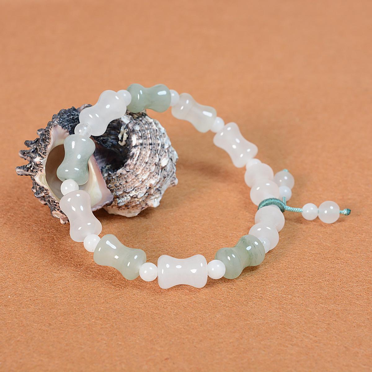 Tianshan Jade Bamboo Bracelet - Women s Natural Handcrafted Jewelry