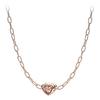 Heart Connection Fashion Versatile Luxurious 925 Silver Cubic Zirconia Necklace Women Necklace Rose-Gold ZT26012836A