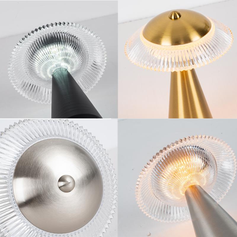 2000mah Metal LED Table Lamp Touch Sensor Night Light Rechargeable Reading Lamp for Restaurant Hotel Bar Bedroom Decor Light