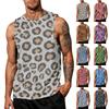 Men's Casual Sleeveless Tank Top Leopard Print Athletic Workout Gym Breathable Muscle Shirt Summer Vest