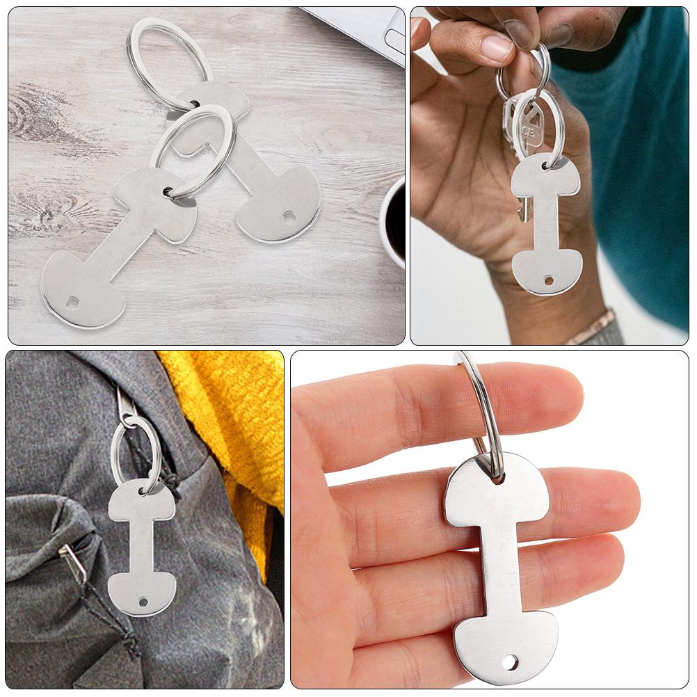 8pcs Key Ring Metal Shopping Trolley Tokens Convenient Trolley Tokens Trolley Tokens Keyring Shopping Cart Token Solver
