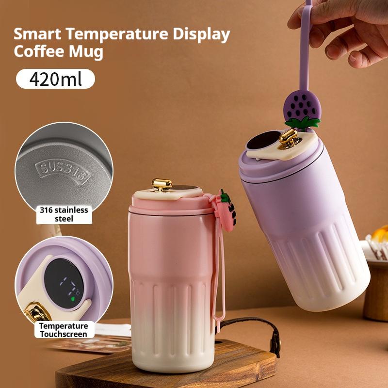 450ML Stainless Steel Thermo Water BottleDisplay Temperature Coffee Cup Insulated Cup Vacuum Cup Keep Cold and Hot Thermal Mug