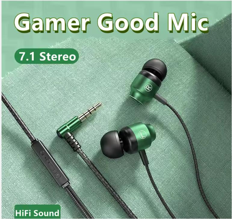 Gamer Wired Headphones Gaming Wired Earphone Metal HiFi Bass Stereo 3.5mm Earphone Earbud For Phone Computer Mic L Jack Magnetic