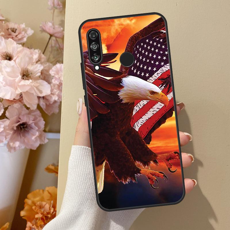 American USA Flag Eagle For Huawei Nova 10 SE 9 3i 7i 8i 11i 12i Y73 Y90 Y70 Y72 Y61 Y91 P60 Pro P40 P30 Lite Case