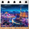 One piece of polyester background fabric featuring Las Vegas cityscape - versatile party banner, multi-purposezyc