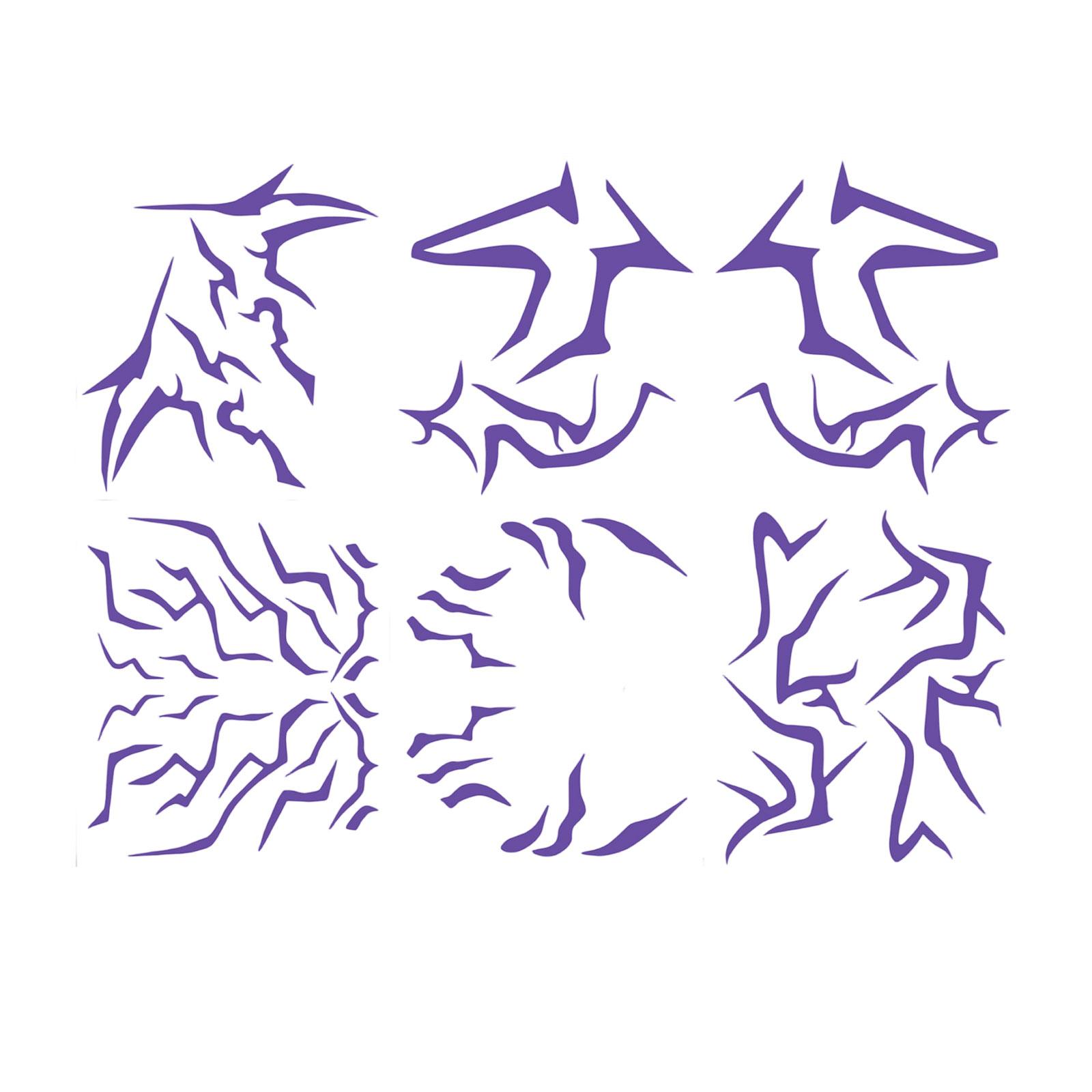 

6 шт. Фиолетовые тату-наклейки Аниме Косплей Макияж для сценических выступлений Наклейки на лицо One Size