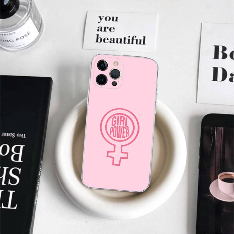 Feminist Feminism Aesthetics Girl For iPhone 17 16 15 14 13 12 Mini 11 Pro Max Transparent Case