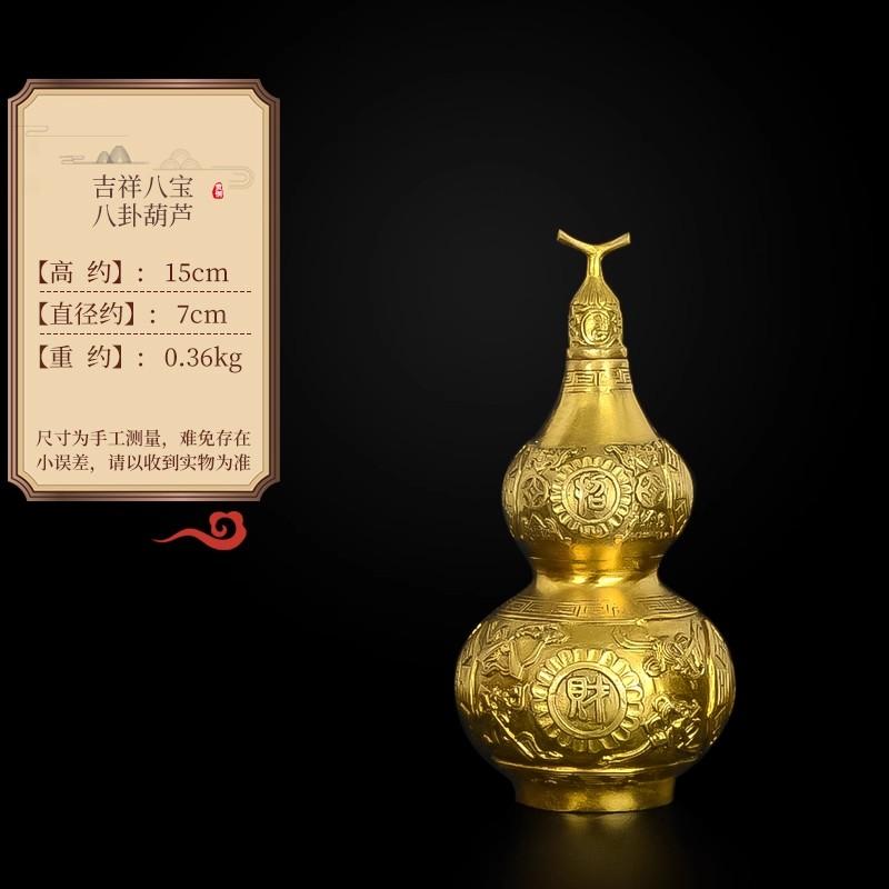 Tian Yi Nine Turtles Brass Gourd - Traditional Feng Shui Cure for Health Healing & Positive Energy, Long Life Blessing Ornament