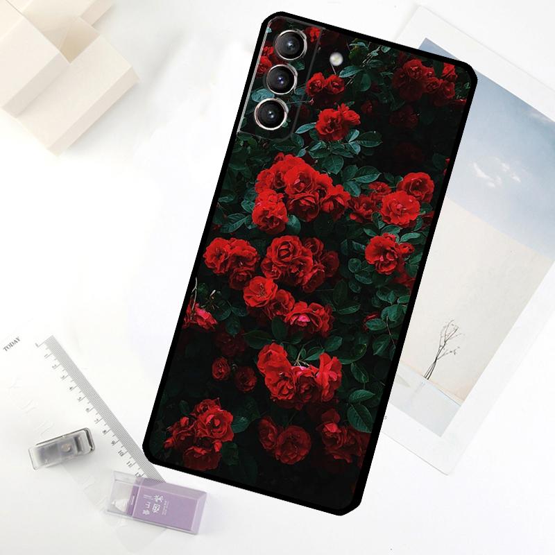 Flower Red Rose Phone Case For Samsung Galaxy S25 FE S20 FE S21 S22 S23 S24 S25 S26 Ultra S10 S25 Plus Cover