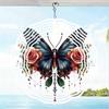 1pc Rose Butterfly 3D Wind Spinner Outdoor Decor for Garden Yard Art Universal Holiday Decoration with 360 Rotating Hook for Thanksgiving