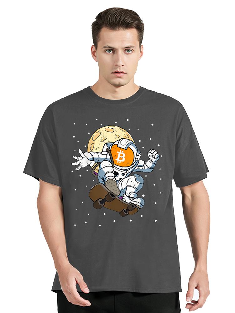Astronaut Funny Print Graphic T-shirt Cotton Hip Hop Summer Streetwear Tees Tops Men's Clothes