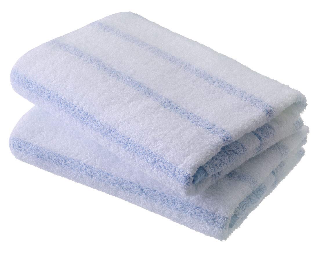 

Set of 2 Senshu Towels with Openwork Border, Made in Japan, Blue (Approx. 60 x 120 cm)