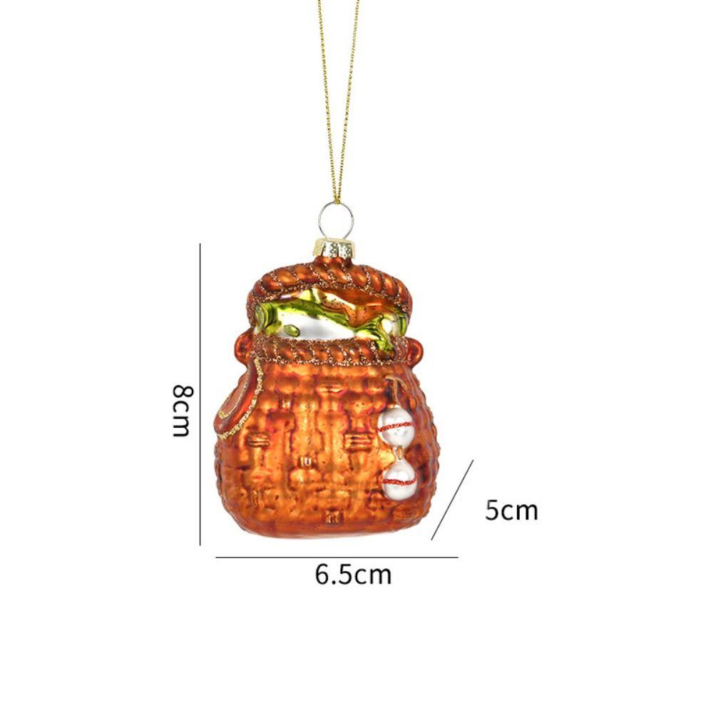 Fishing Series Christmas Tree Decoration Glass Painted Home Scene Decoration Pendants Home