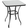 Gartentisch Bistro Tisch Glastisch Sicherheitsglas+Metall Schwarz L68,5xT68,5xH84cm
