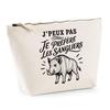 Beige Pencil Case I Can't I Prefer Wild Boars I Can't Minimalist | 3 L Cotton Toiletry Bag with Metal Zip and Base