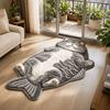 Anti-fouling Home Decor Carpet Easy To Clean Cartoon Cat Carpet Fish-Shaped Area Rug  Bedrooms