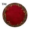Round Washable Placemats Christmas Placemat, 14 Inch Festive Pattern Anti Slip Tabletop Protector, Heat Resistant Table Pad Insulation Place