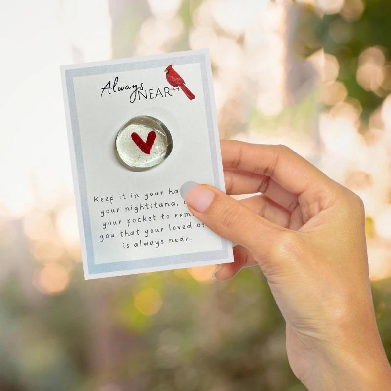 Mini Glass Penguin Hug Token with Hummingbird Card - Inspirational Gift for Friends Family Love Friendship Sympathy Keepsake