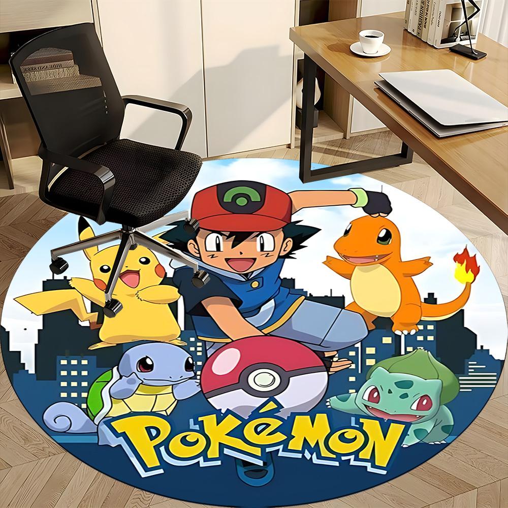 1pcPokemon Characters Office Round Area Rug, Indoor Mat Suitable For Office, Bedroom Living Room Home Decor, Room Deco, Offic a0928171