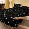 1 Simple Modern Interstellar Travel Printed Matte Fitted Sheet, Bedroom Printed Bed Cover, Bedding (Excluding Pillowcases)