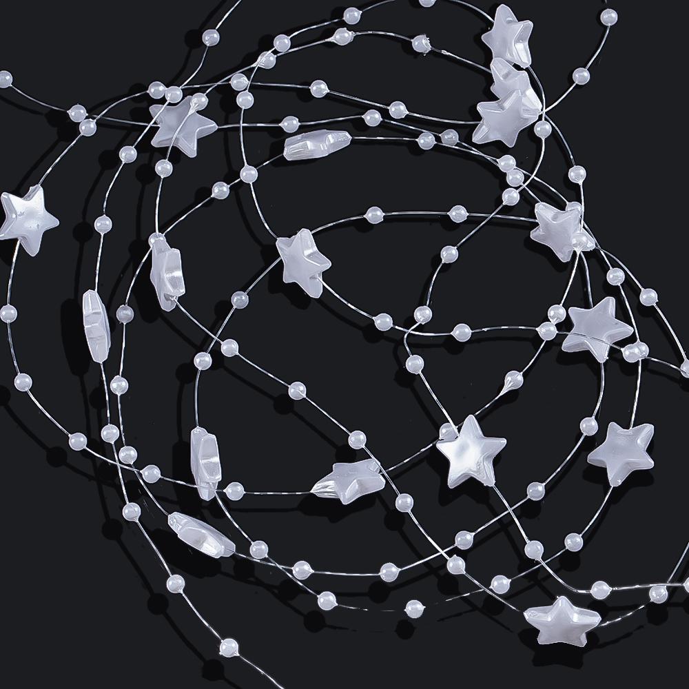 10M 2M ABS Imitation Pearl Star Bead Chain Line Cord Plastic Thread Trim DIY Wedding Party Decor Jewelry Findings Craft Material