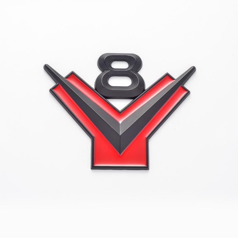 AABHC1 Car Styling Metal V8 Logo Car Fender Emblem Rear Trunk Badge Decor Sticker For Dodge Jeep Ford Chevrolet Lexus Jaguar Chrysler