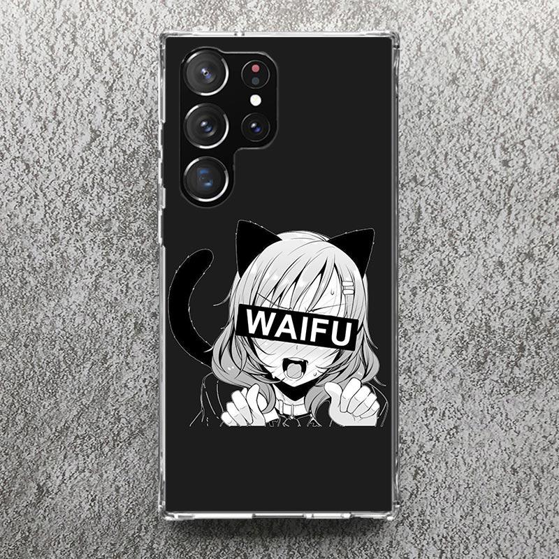 Sugoi Senpai Japanese Anime Waifu Print Soft Case for Samsung Galaxy S25 Edge S24 S23 S22 Ultra S21 Plus S20 FE Phone Shell S10