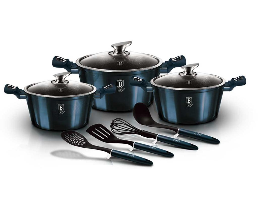 Berlinger Haus Bh-6164 Aquamarine Granite Cookware Set 17 Pieces
