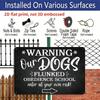 2D Flat, 1pc Vintage Metal Sign, Warning Our Dogs Flunked Obedience School Enter At Your Own Risk, Warning Metal Sign, Aluminium Sign for Home Gate