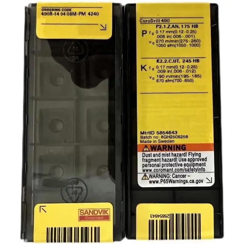 

Original Sandvik / 490R-140408M-PM 4240 / CNC lathe carbide blade 10 PCS