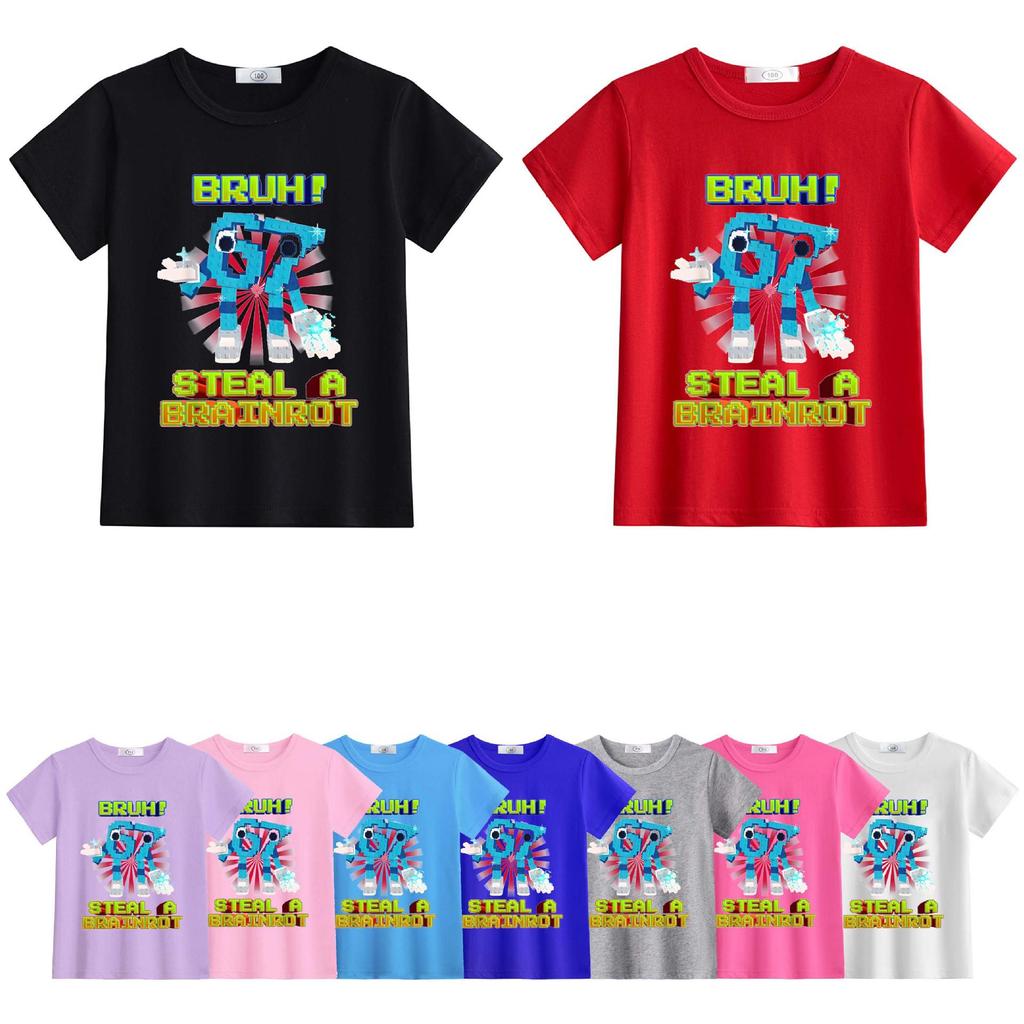 Disponibil: StealABrainrot Tricou de Vară Rotund cu Mânecă Scurtă pentru Copii 63301