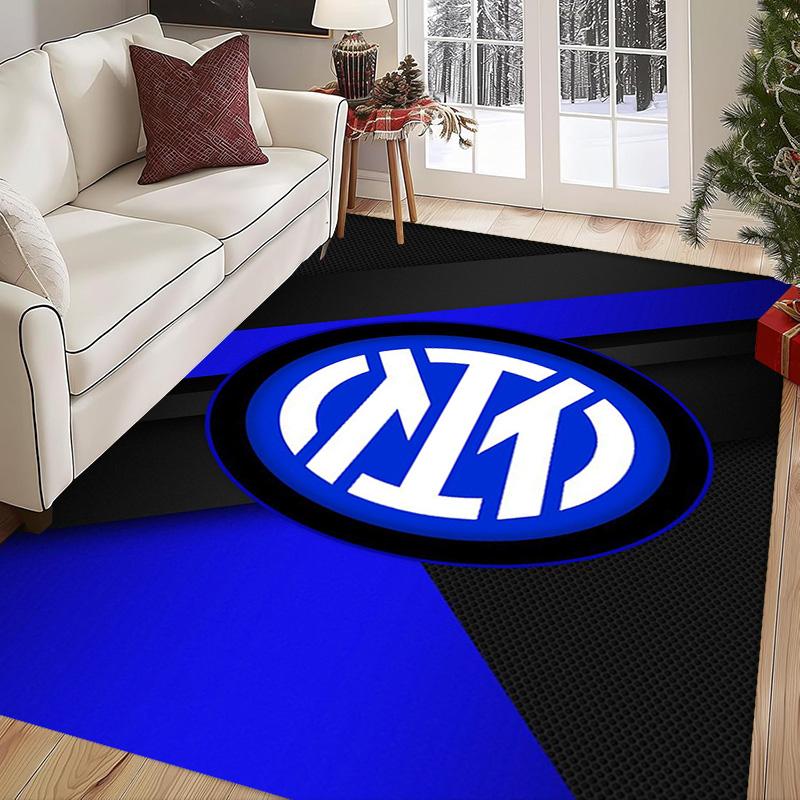 Inter Milan Emblem Dynamic Background Carpet Printing Living Room and Bedroom Mats Dormitory Decoration Protective Pad Art