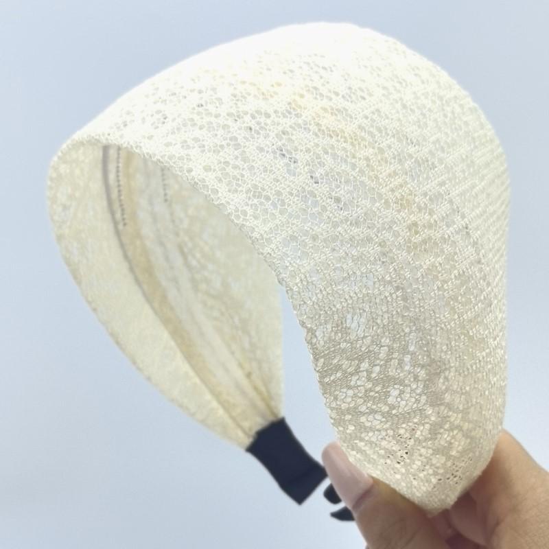 

Модна широка мереживна пов язка на голову, протиковзкий дизайн, стильний широкий вишитий край, жіночі в язані аксесуари для волосся, елегантний стиль