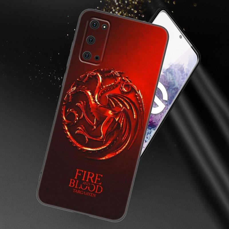 Dragon Mother Thrones Black Silicone Phone Case For Samsung Galaxy S23 S21 S20 FE S24 S22 Ultra S10E S10 S9 S8 Plus