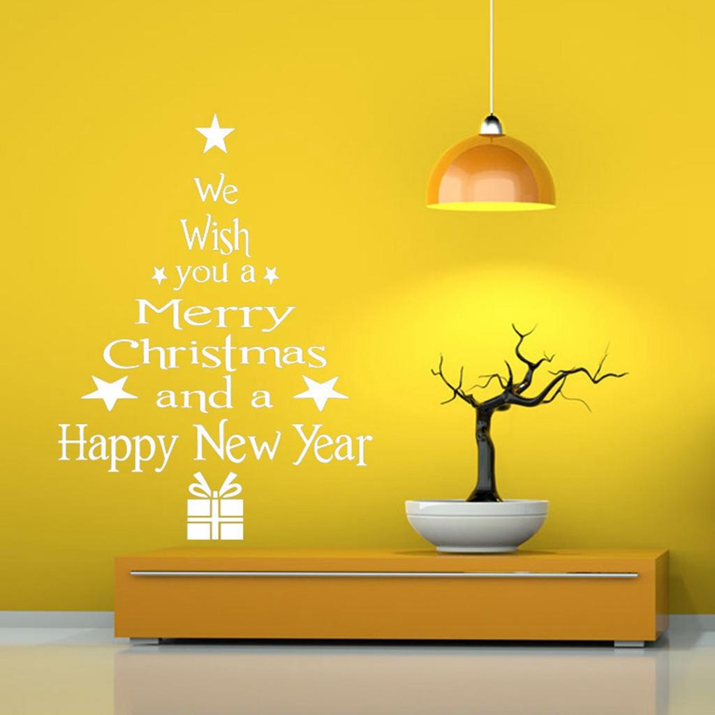 Christmas Tree Wall Stickers Letter Vinyl Wall Decal Creative Wall Sticker Removable Art Wall Paper For Bedroom Living Room 