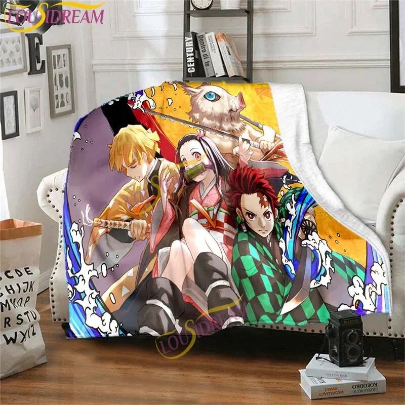 Japanese Anime Demon Slayer Printed Blanket Living Room Bedspread Sofa Travel Office Throw Blanket Quilt 5 Size