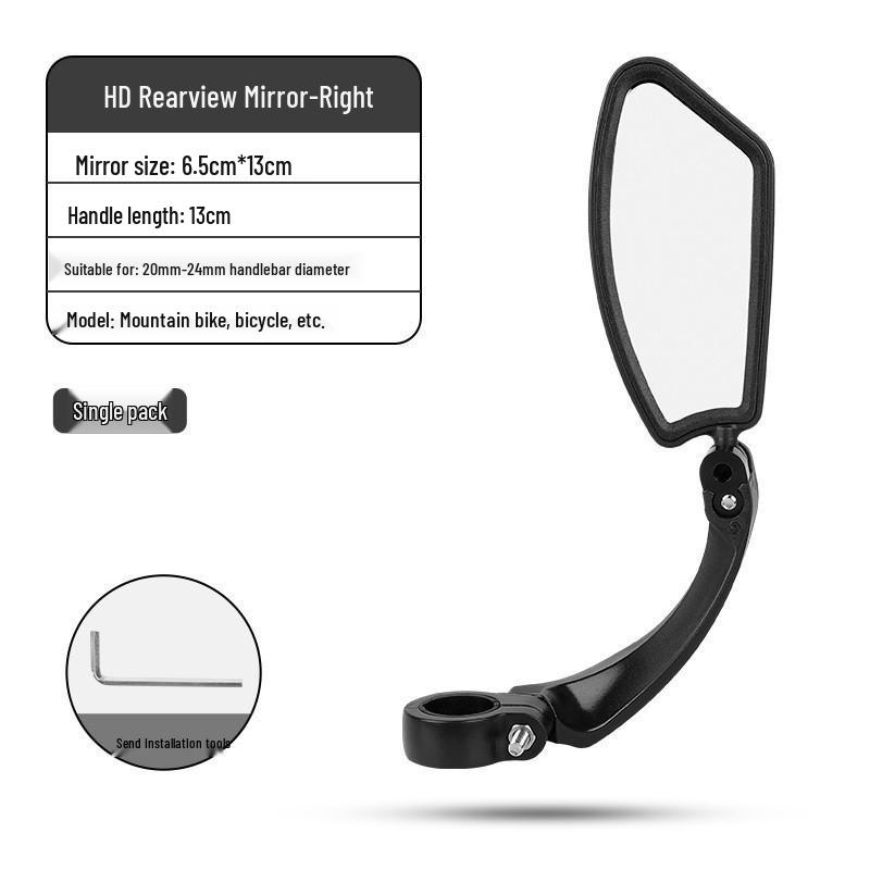 Adjustable HD Convex Bicycle Rearview Mirror for Road and Mountain Bikes