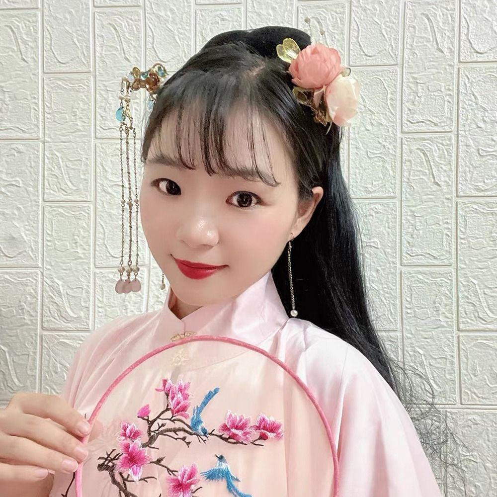 Chinese Style Flower Duckbill Clips Women Hair Clips Barrettes Korean Hairpins Bride Headdress
