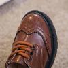 Chaussures en cuir polyvalentes et tendance, nouvelles chaussures simples à semelles souples pour enfants, chaussures de performance rétro de style britannique pour garçons