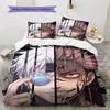 Satoru Gojo and Sukuna Pattern Bedding Quilt Set  Home Decoration  Gift (1 * duvet cover + 2 * pillowcase  without core)