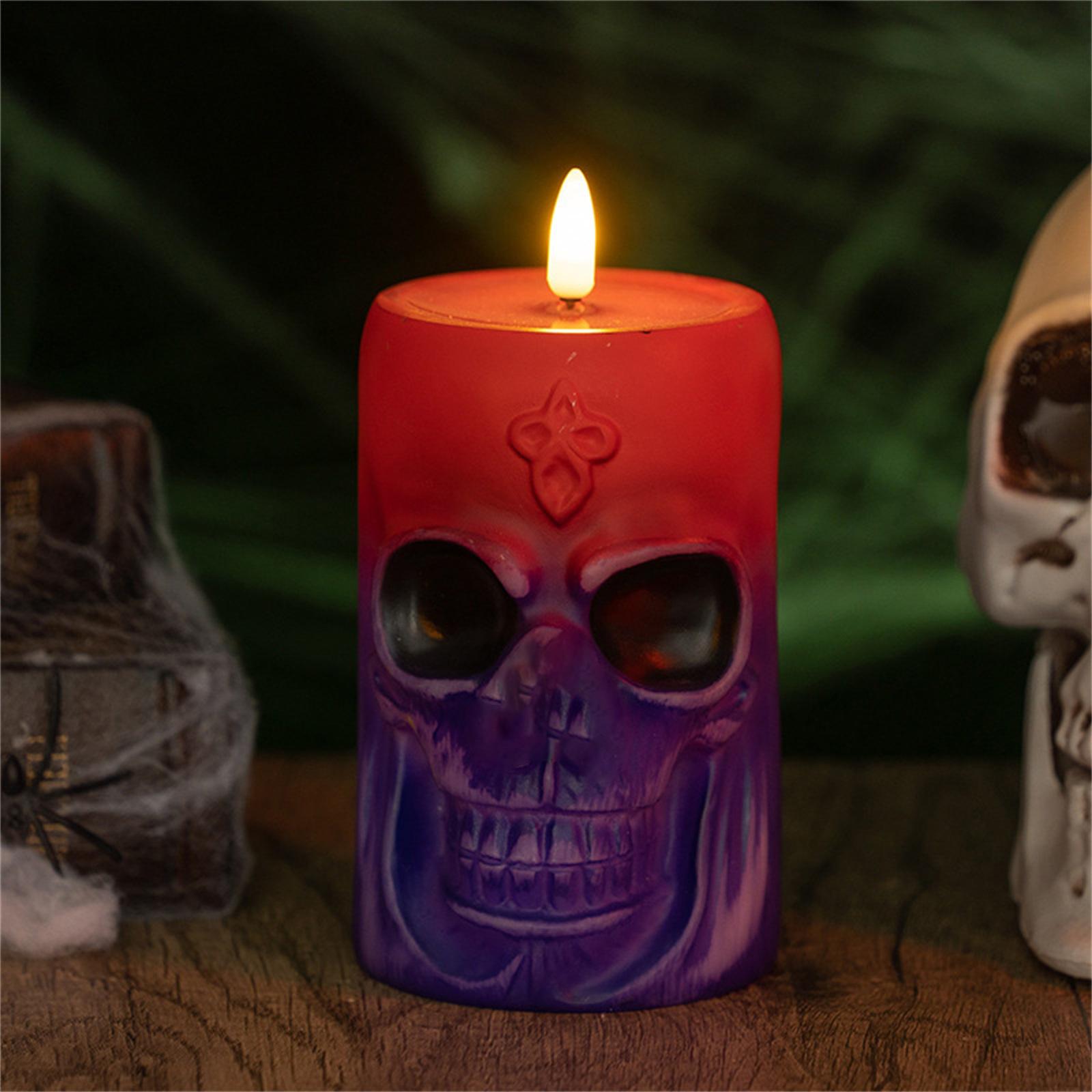 

Halloween Horror Gradient Lamp, Retro Lamp Candle Haunted House Home Desktop Decoration One Size