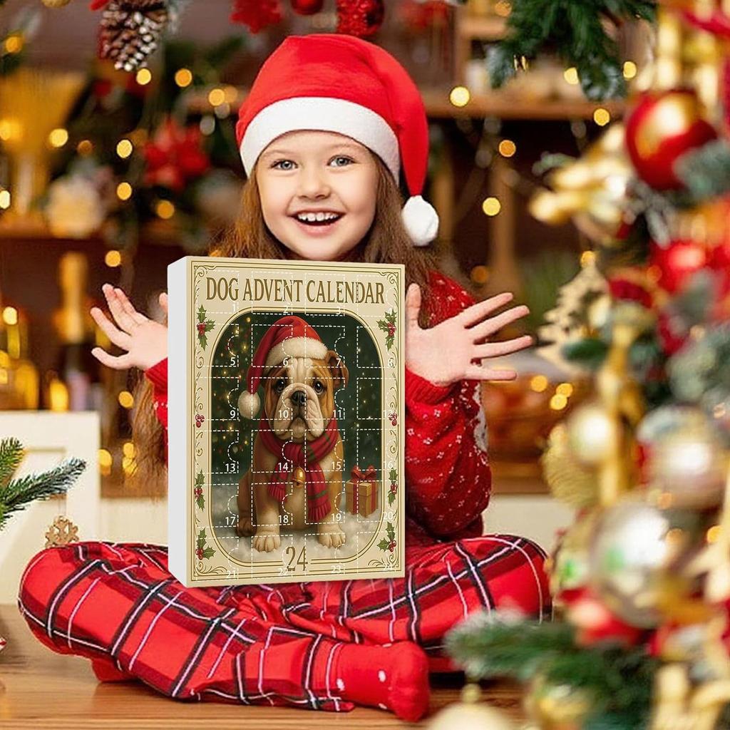 Dog 24 Days Christmas Countdown Calendar 2D Acrylic Dog Pendant Xmas Countdown Calendar Advent Countdown Calendar for Dog Lovers