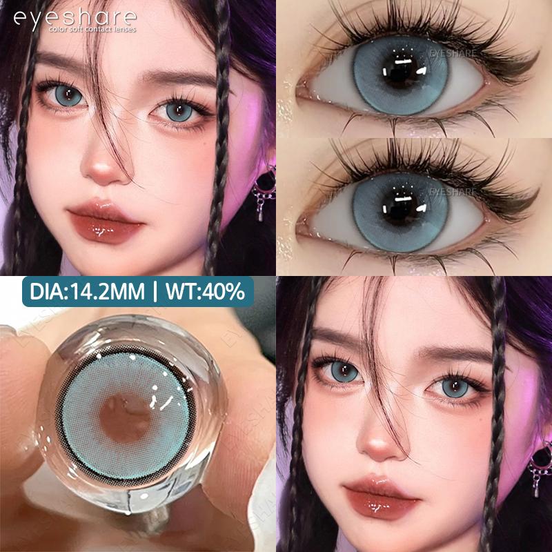 Eyeshare Farbige Kontaktlinsen Blau Mode Bequeme Beauty-Linsen Lila Make-Up Farbige Kontaktlinsen Augen Make-Up Grüne Weiche Linsen 1 Paar
