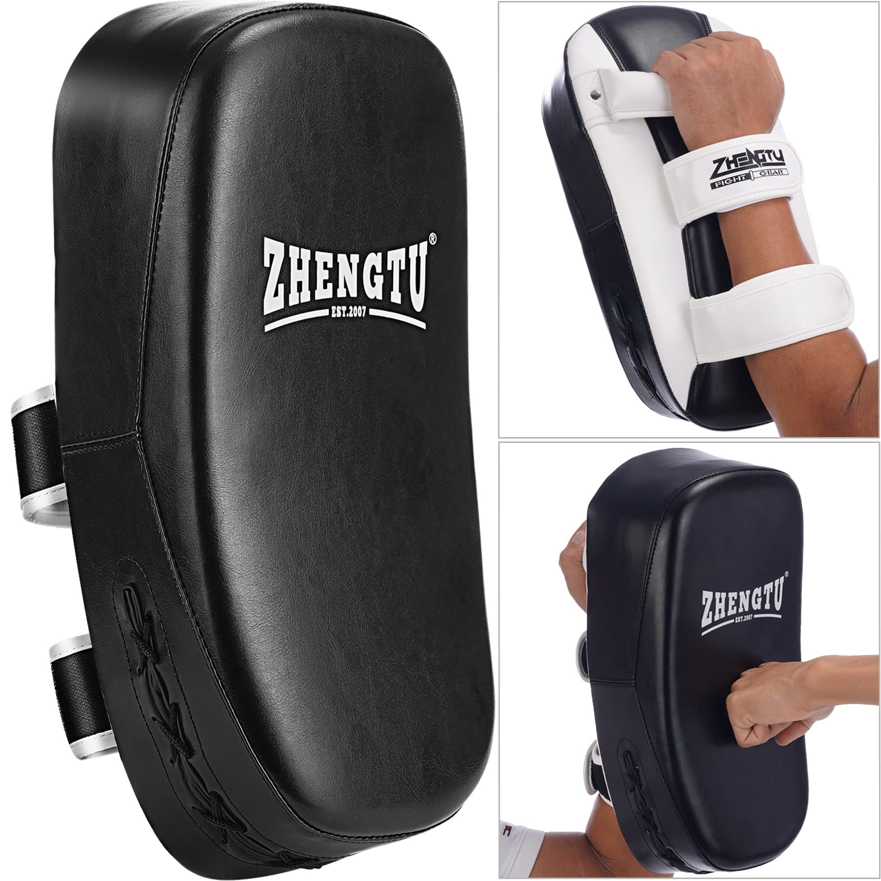 

Перчатки для бокса ZHENGTU Kick Mitt, боксерские перчатки, легкие боксерские перчатки для занятий боевыми искусствами и каратэ, размер… (Черно-белый)