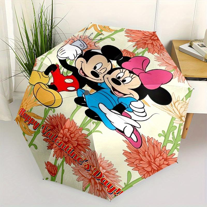 

Mickey Mouse,Minnie Mouse Themed Automatic Opening and Closing Folding Umbrella, Reinforced 8 Ribs, Compact Travel Design, Fashionable Foldi
