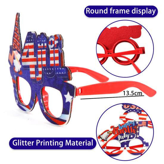 1/12 Pcs American Flag Glasses Memorial Day Patriotic Party Star And Stripes Glasses for 4th of July Celebration USA Veterans Day Decoration