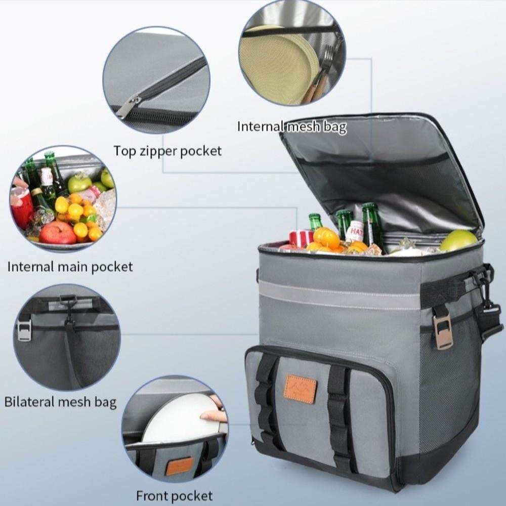Large Capacity Insulated Cooler Bag Rolling Tug Insulation Bag Portable Picnic Trolley Box  Ice Bag